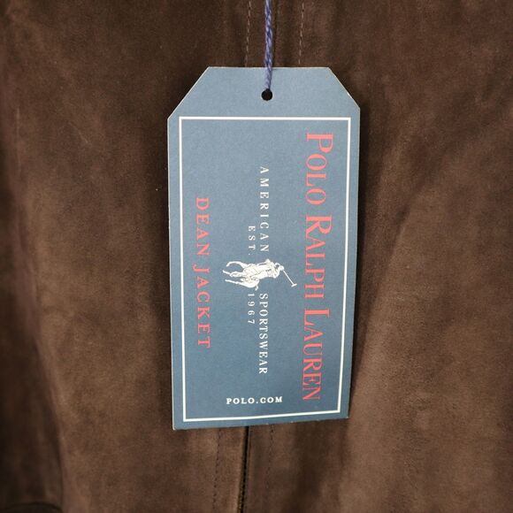 Vintage NWT Polo Ralph Lauren Men's Small Brown Suede Leather Bomber Jacket NEW - Picture 6 of 16
